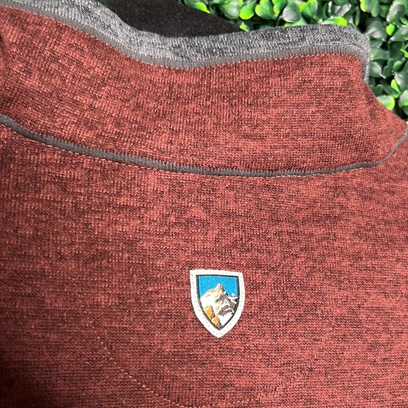Kuhl 1/4 Zip lightweight Pullover Sweater burgundy red and Gray Sz XXL - Picture 7 of 8